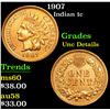 Image 1 : 1907 . . Indian Cent 1c Grades Unc Details