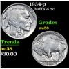 Image 1 : 1934-p . . Buffalo Nickel 5c Grades Choice AU/BU Slider