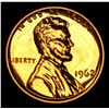 Image 2 : 1962 Proof Coin . Lincoln Cent 1c Grades Gem++ Proof Red