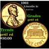Image 1 : 1961 Proof Coin . Lincoln Cent 1c Grades Gem++ Proof Red