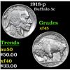 Image 1 : 1918-p . . Buffalo Nickel 5c Grades xf+