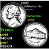 Image 1 : 1957 Proof Coin . Jefferson Nickel 5c Grades GEM++ Proof