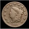 Image 2 : 1830 Large Letters . Coronet Head Large Cent 1c Grades f, fine