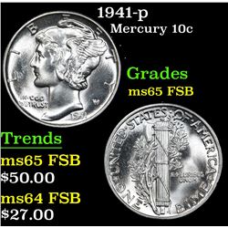 1941-p . . Mercury Dime 10c Grades GEM FSB