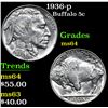 Image 1 : 1936-p . . Buffalo Nickel 5c Grades Choice Unc