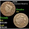 Image 1 : 1829 . . Coronet Head Large Cent 1c Grades f, fine