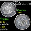 Image 1 : 1862-p . . Seated Liberty Quarter 25c Grades vf++