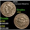 Image 1 : 1816 . . Coronet Head Large Cent 1c Grades vf+