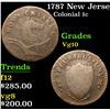 Image 1 : 1787 New Jersey . . Colonial Cent 1c Grades vg+