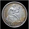 Image 2 : 1874-p Beautiful Rim Toning . Seated Liberty Dime 10c Grades Choice AU/BU Slider