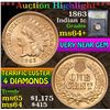 Image 1 : ***Auction Highlight*** 1863 . . Indian Cent 1c Graded Choice+ Unc By USCG (fc)