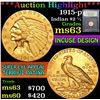 Image 1 : ***Auction Highlight*** 1915-p . . Gold Indian Quarter Eagle $2 1/2 Graded Select Unc By USCG (fc)