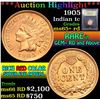 Image 1 : ***Auction Highlight*** 1905 . . Indian Cent 1c Graded Gem+ Unc RD By USCG (fc)