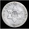 Image 2 : 1852 . . Three Cent Silver 3cs Grades vg+
