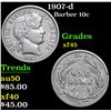 Image 1 : 1907-d . . Barber Dime 10c Grades xf+