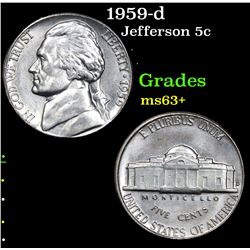 1959-d . . Jefferson Nickel 5c Grades Select+ Unc