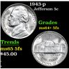 Image 1 : 1943-p . . Jefferson Nickel 5c Grades Choice Unc+ 5fs