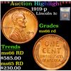 Image 1 : ***Auction Highlight*** 1919-p . . Lincoln Cent 1c Graded GEM+ Unc RD By USCG (fc)