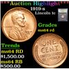 Image 1 : ***Auction Highlight*** 1919-s . . Lincoln Cent 1c Graded Choice Unc RD By USCG (fc)