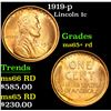 Image 1 : 1919-p . . Lincoln Cent 1c Grades Gem+ Unc RD