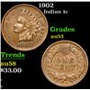 Image 1 : 1902 . . Indian Cent 1c Grades Select AU