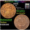 Image 1 : *Auction Highlight* 1864 Shipwreck Coin SS Sherman Two Cent Piece 2c Graded AU Details By USCG (fc)