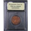 Image 2 : *Auction Highlight* 1864 Shipwreck Coin SS Sherman Two Cent Piece 2c Graded AU Details By USCG (fc)