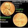 Image 1 : 1960-d Small Date Mint Error Filled 'E' Lincoln Cent 1c Grades GEM Unc RD