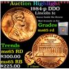 Image 1 : *Auction Highlight* 1984-p DDO Scarce Double Die Obverse Lincoln 1c Graded GEM Unc RD By USCG (fc)