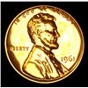 Image 2 : 1961 Proof Coin . Lincoln Cent 1c Grades Gem++ Proof Red