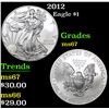 Image 1 : 2012 . . Silver Eagle Dollar $1 Grades GEM++ Unc