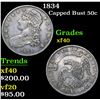 Image 1 : 1834 . . Capped Bust Half Dollar 50c Grades xf