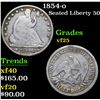 Image 1 : 1854-o . . Seated Half Dollar 50c Grades vf+