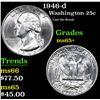 Image 1 : 1946-d Cool Die Break . Washington Quarter 25c Grades GEM+ Unc