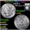 Image 1 : 1884-s . . Morgan Dollar $1 Graded Select Unc by USCG