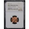 Image 2 : NGC 1971-p Mint Error 'Curved Clip @ 6:30' . . Lincoln Cent 1c Graded ms65 RD by NGC