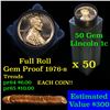 Image 1 : Proof 1976-s Lincoln cent 1c roll, 50 pieces