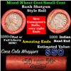 Image 1 : Mixed small cents 1c orig shotgun roll, 1920-d one end, 1898 Indian cent other end