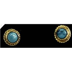 Pair of Gold Filled Turquoise Earrings