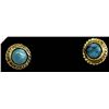Image 1 : Pair of Gold Filled Turquoise Earrings