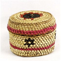 Native American Nootka Lidded Basket