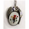 Image 1 : Zuni Sterling Inlay Cardinal Pendant Necklace