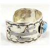 Image 3 : Navajo Sterling Turquoise Bracelet, Running Bear