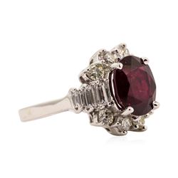 4.80 ctw Ruby and Diamond Ring - 14KT White Gold