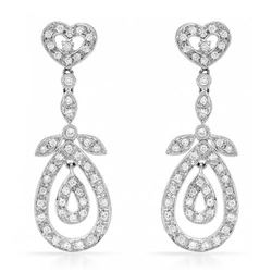 18k White Gold 0.78CTW Diamond Earrings, (SI3-I1/H-I)