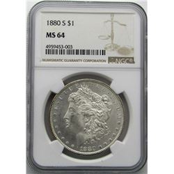 1880-S Morgan Silver Dollar $ NGC MS 64