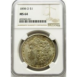 1898-O Morgan Silver Dollar $ NGC MS 64 Toned