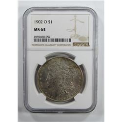 1902-O Morgan Silver Dollar $ NGC MS 63 Nicely Ton