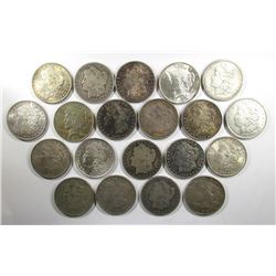 20- SILVER DOLLARS; MI XED DATE AND MINT MARK