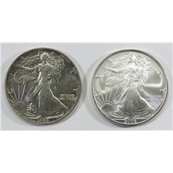1988 & 2006 AMERICAN SILVER EAGLES